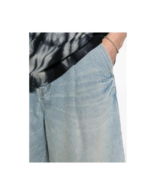 Purple Brand Blue Denim Shorts for men