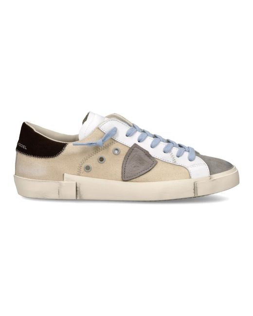 Philippe Model Schoenen ,Katoen Prsx Tennis in het White voor heren