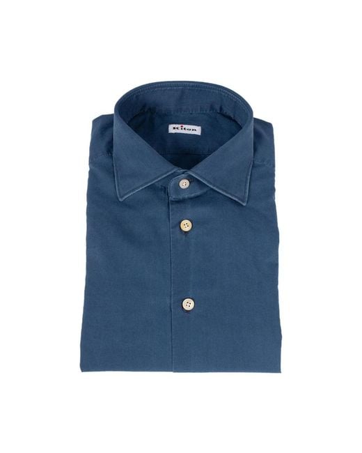 Kiton Blue Casual Shirts for men