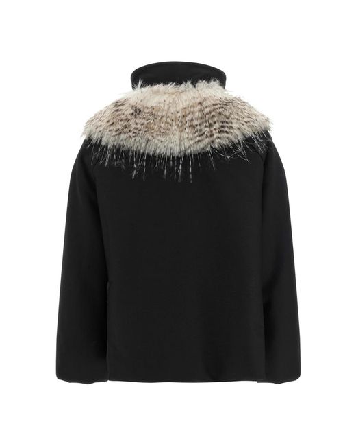 Winter Jackets Tela en coloris Black
