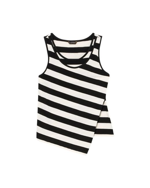 Brooks Brothers Black Slim Fit Gestreiftes Baumwoll-Jersey Tanktop Mit Logo-Stickerei