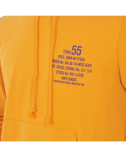 DIESEL Orange Hoodies for men