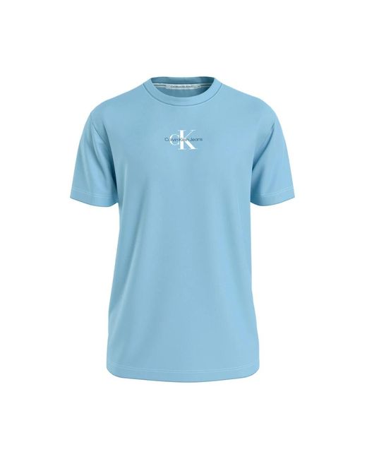 T-shirt in cotone rigenerato di Calvin Klein in Blue da Uomo