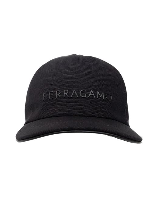 Ferragamo Accessoires ,Zwart ,Katoen Logo Baseballpet in het Black voor heren
