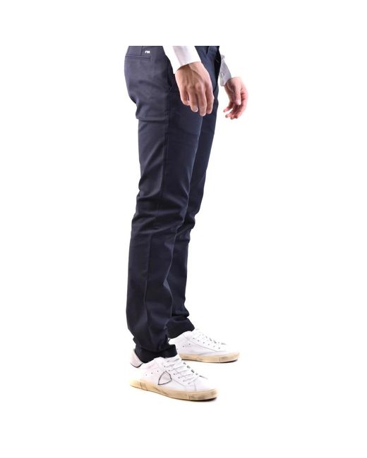 Emporio Armani Blue Straight Trousers for men
