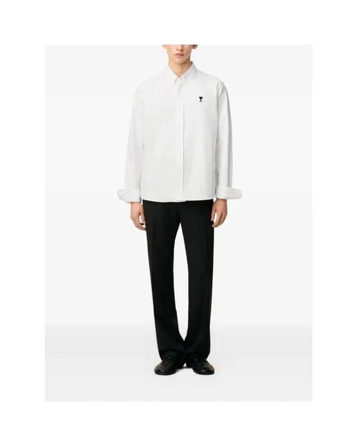 AMI Overhemden ,Wit ,Katoen De Coeur Oxford Shirt in het White voor heren