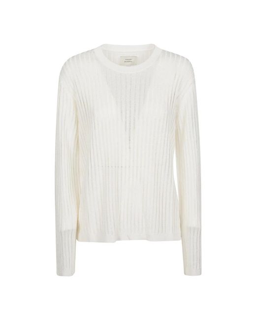 Loulou de Saison White Round-Neck Knitwear