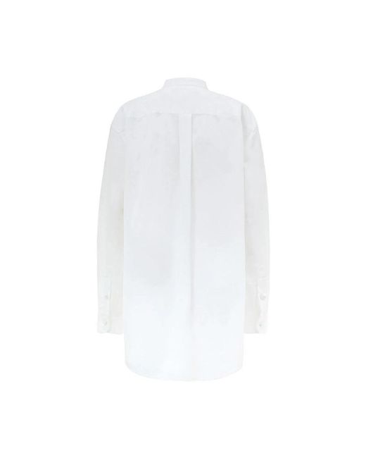 Gucci Katoenen Popeline Blouse Met Kristaldecoraties in het White