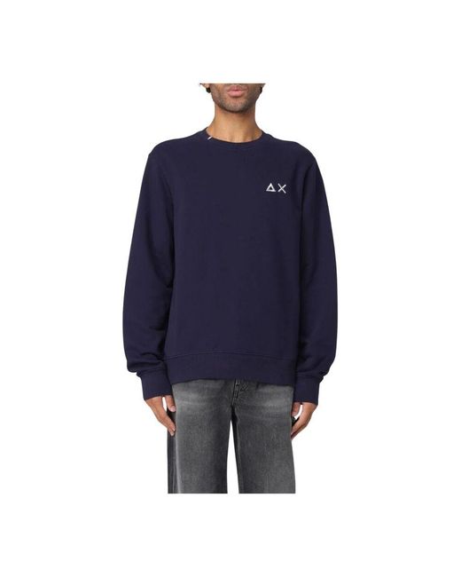 Sun 68 Grauer Rundhals-Sweatshirt in Blue für Herren