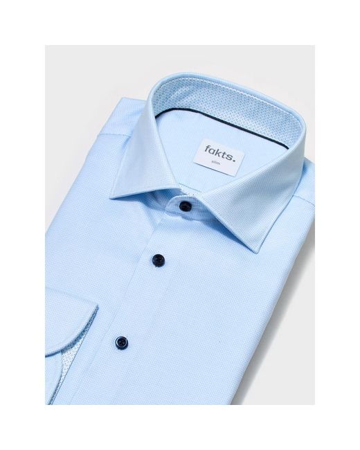 fakts Overhemden ,Blauw ,Slim Fit Nette Overhemd in het Blue voor heren