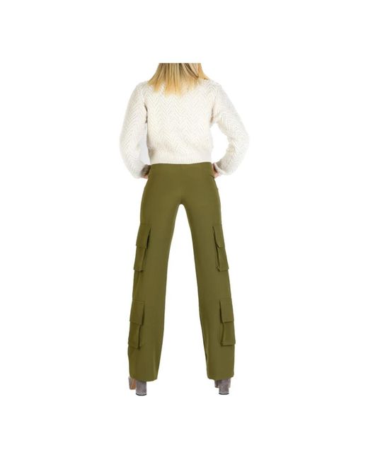 Giulia N Couture Green Straight Trousers