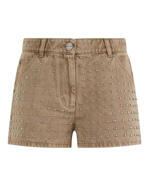 Pinko Natural Denim Shorts
