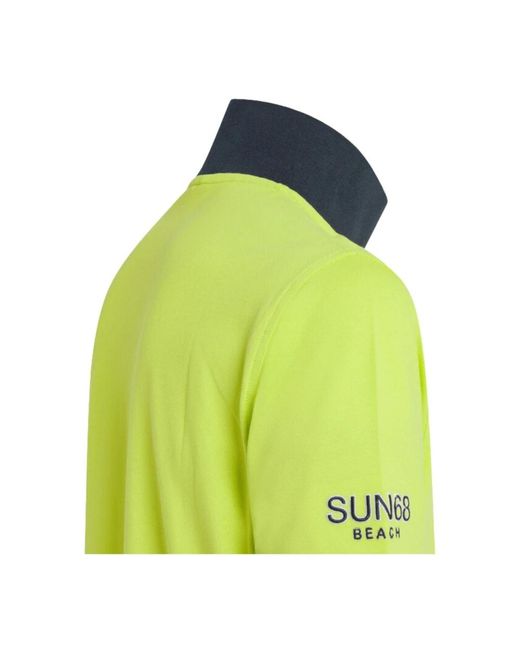Sun 68 Tops ,Groen ,Katoen Polo Shirt Met Korte Mouwen in het Green voor heren