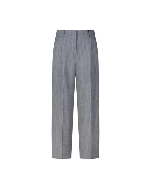 Seductive Klassieke Gestreepte Broek in het Gray