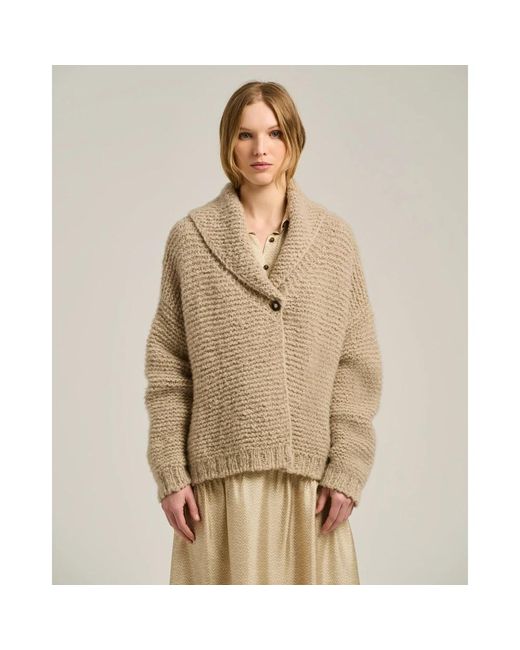 Kiton Truien & Vesten ,Kasjmier Kasjmier Zijde Shawl Kraag Vest in het Natural