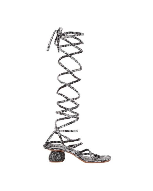 Isa Boulder High Heel Sandals in het White