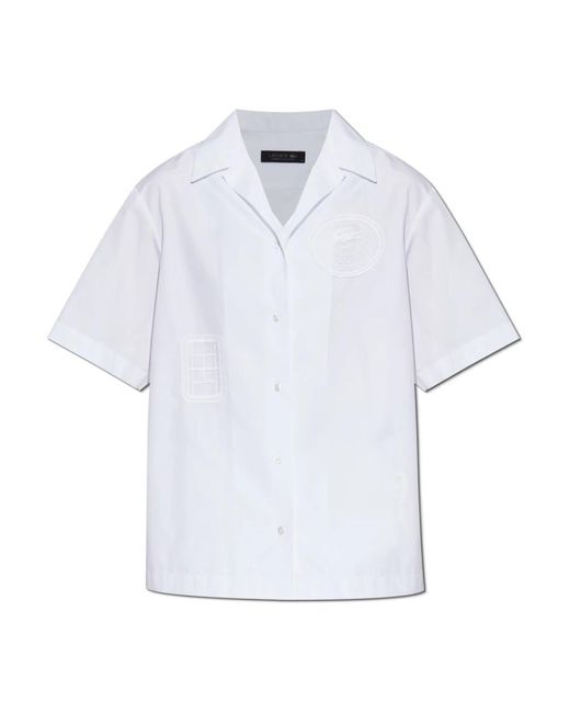 Lacoste Overhemden ,Wit ,Katoen Shirt Met Logo in het White