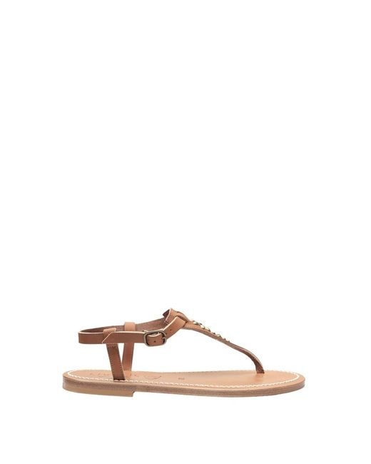 K. Jacques Brown Flat Sandals