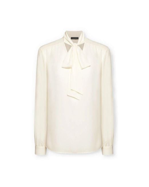 Elena Miro White Bluse, Vorne Mit Schärpengürtel