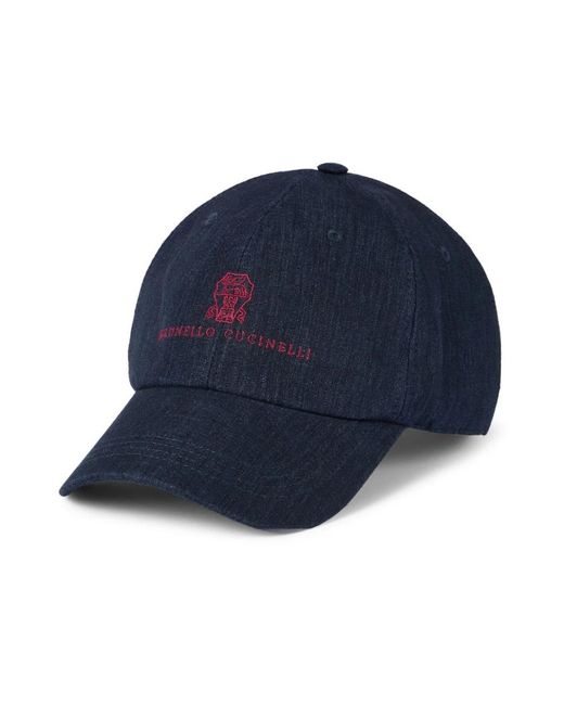 Brunello Cucinelli Blue Caps for men