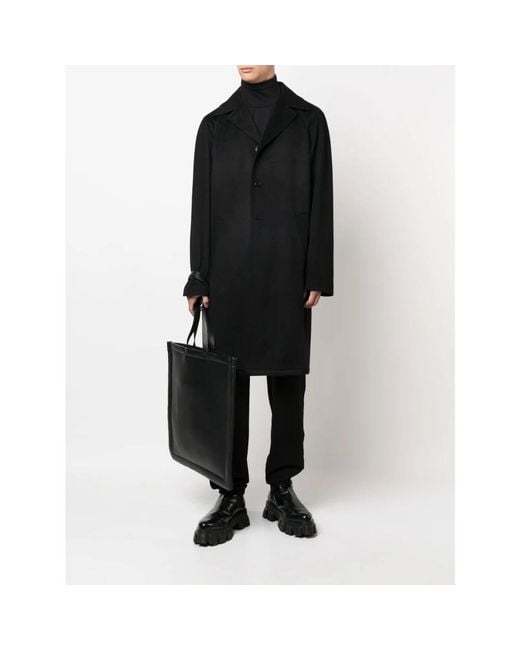 Prada Black Single-Breasted Coats for men