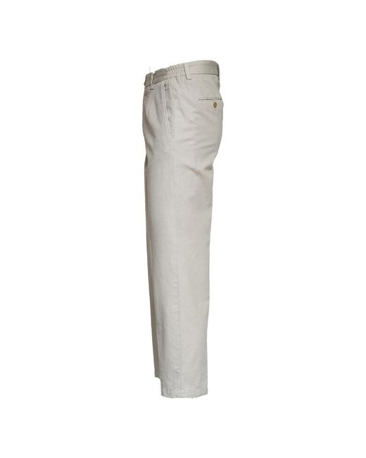 BRIGLIA Gray Straight Trousers for men