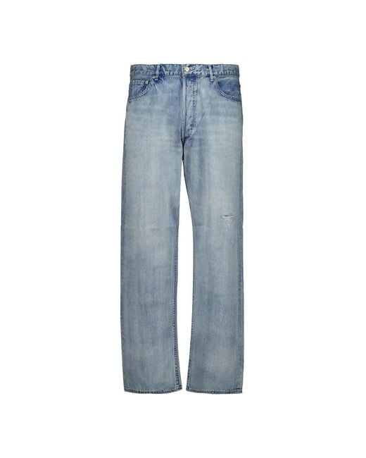 Auralee Blue Straight Fit Jeans for men
