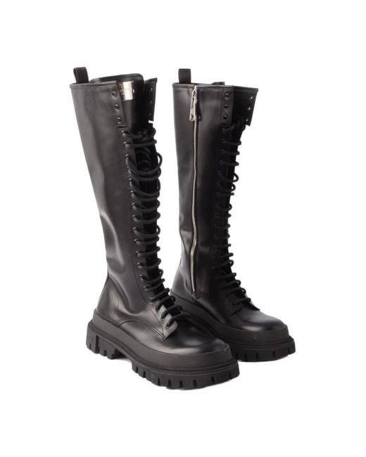 Dolce & Gabbana Black Lace-Up Boots for men