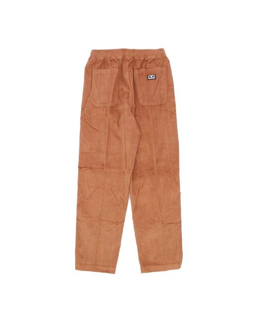Obey Broeken ,Bruin ,Katoen Fluweel Herenbroek Bruin in het Brown voor heren