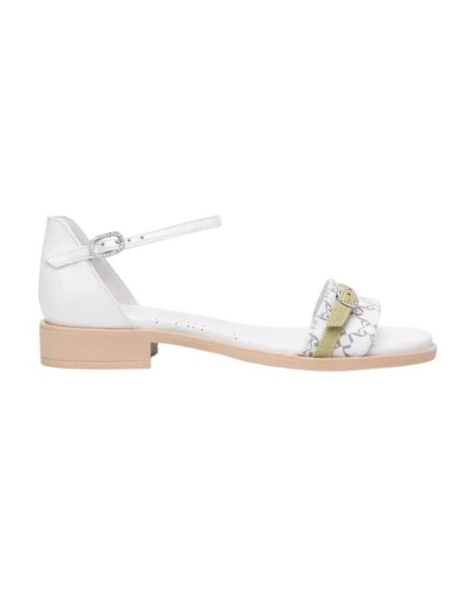 Nero Giardini Schoenen ,Wit ,Witte Platte Sandalen E513426D707 in het White