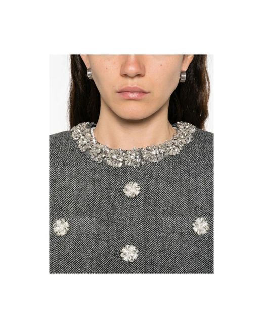 Self-Portrait Tweed Jackets in het Gray