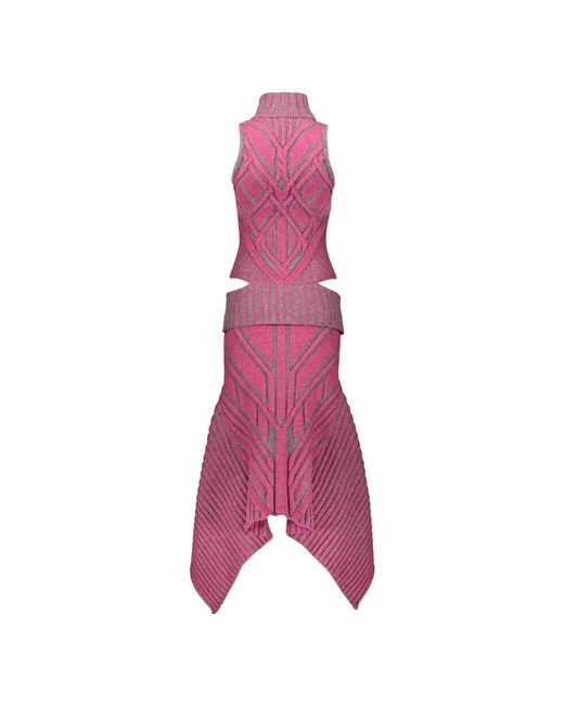 PAOLINA RUSSO Pink Knitted Dresses
