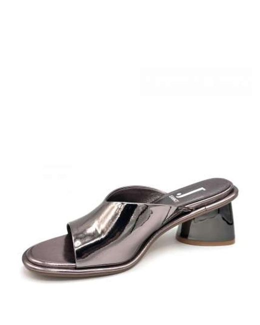 Jeannot Gray Heeled Mules