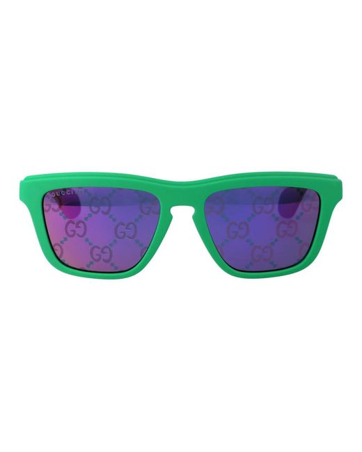 Gucci Sportliche quadratische sonnenbrille blau multicolor in Green für Herren