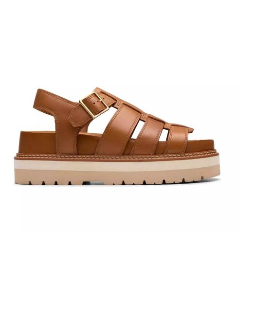 Flat Sandals di Clarks in Brown