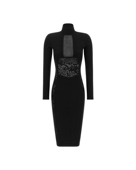 Elisabetta Franchi Black Knitted Dresses
