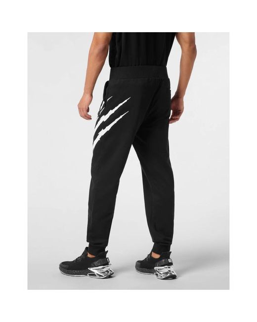 Philipp Plein Fitness ,Zwart ,Katoen Joggingbroek Scratch in het Black voor heren