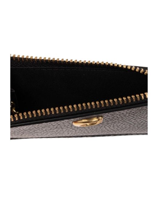 COACH Accessoires ,Zwart ,Leer Kaarthouder Met Logo in het Black