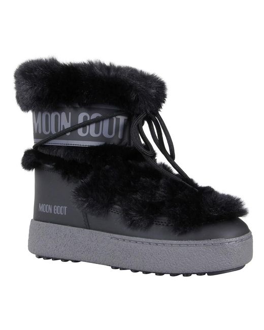 Moon Boot Schoenen ,Zwart ,Track Faux Fur Enkelboot in het Black