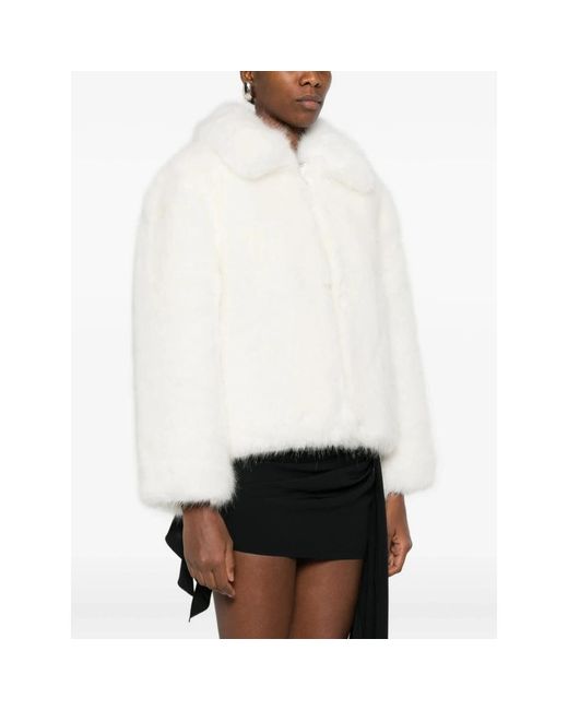 Casablanca White Faux Fur & Shearling Jackets
