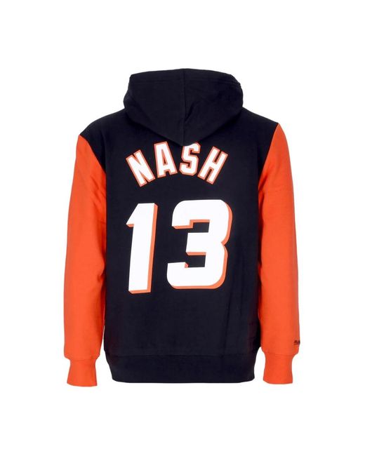 Mitchell & Ness Hoodies & Sweatvesten ,Zwart ,Katoen Steve Nash Nba Mode Hoodie in het Blue voor heren