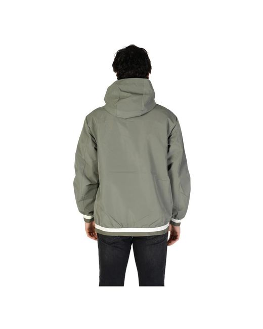 Replay Jassen ,Groen ,Polyester Hooded Full-Zip Jacket in het Gray voor heren