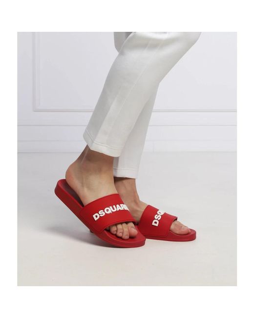 DSquared² Logo Slides in Red für Herren