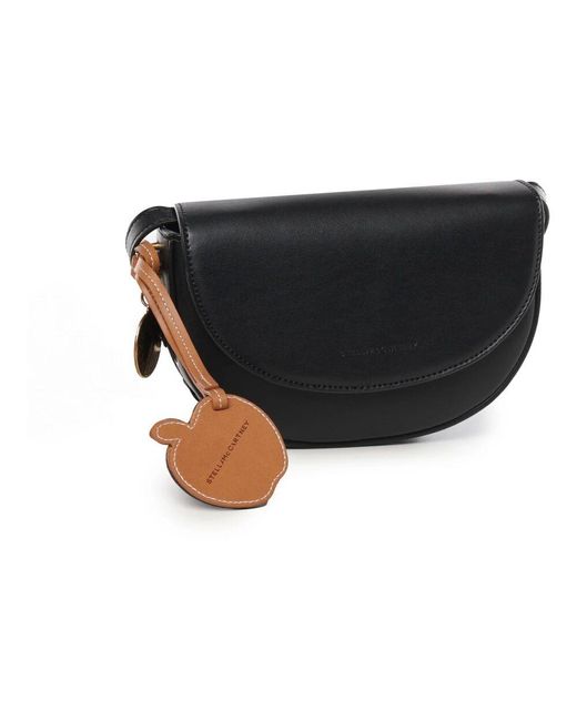 Stella McCartney Black Vegane schwarze taschen mit apfelanhänger