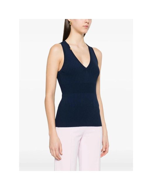 Elisabetta Franchi Blue Sleeveless Tops