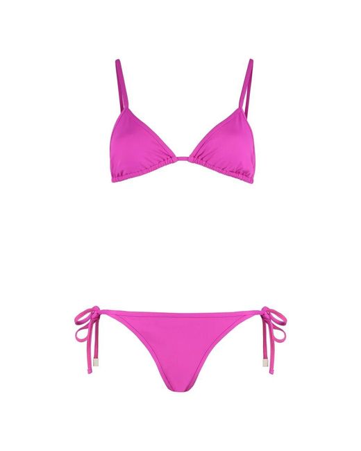 The Attico Purple Triangel-Bh Bikini Mit Seitlicher Bindung Hipster