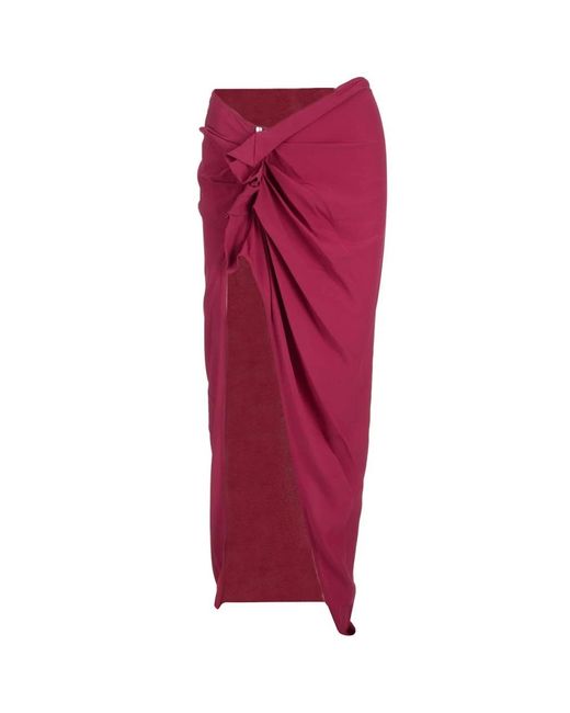 Rick Owens Red Maxi Skirts