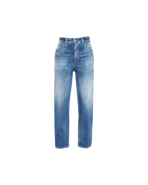 DSquared² Jeans ,Blauw ,Katoen Blauwe Used Look Jeans 'Boston' in het Blue