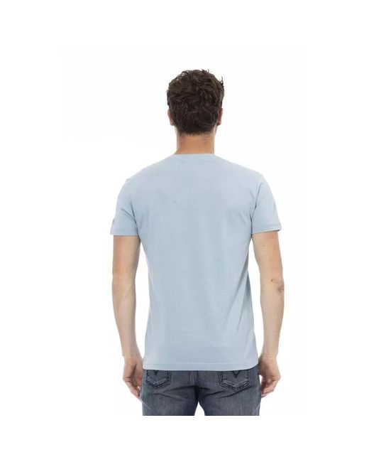 Trussardi Action hellblaues v-ausschnitt t-shirt in Blue für Herren