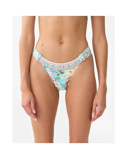 Camilla Badmode ,Blauw ,Regular Bikinibroekje Met Geplooide Knoop Aan De Zijkant in het Blue